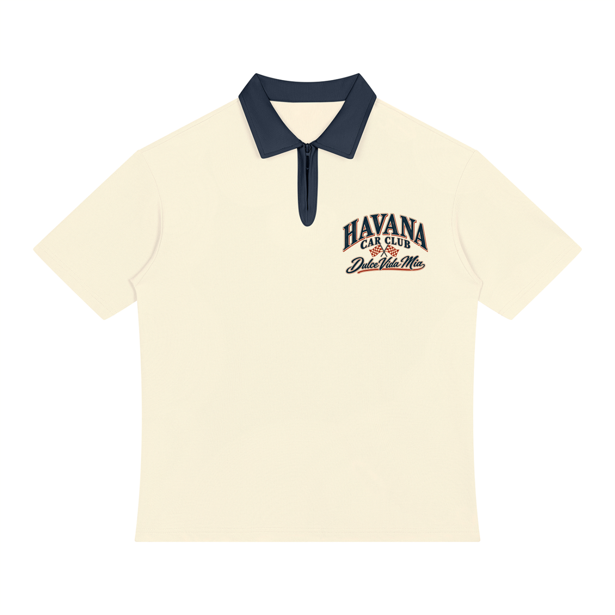 Havana Car Club Quarter-Zip Polo