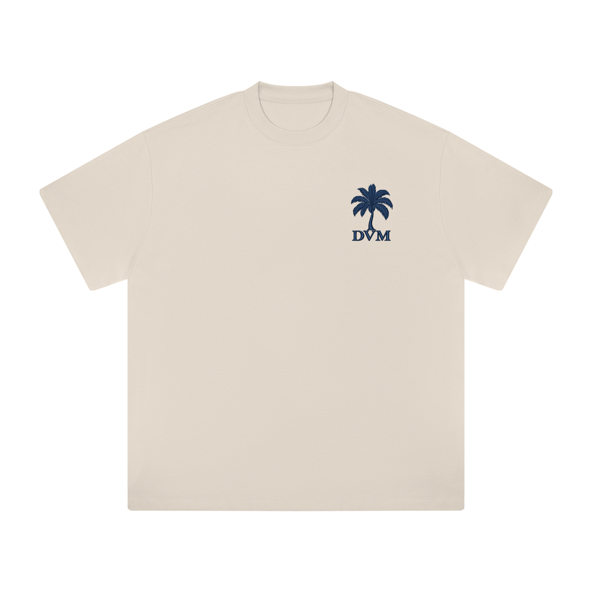 Navy Palm Heavyweight Cotton T-Shirt