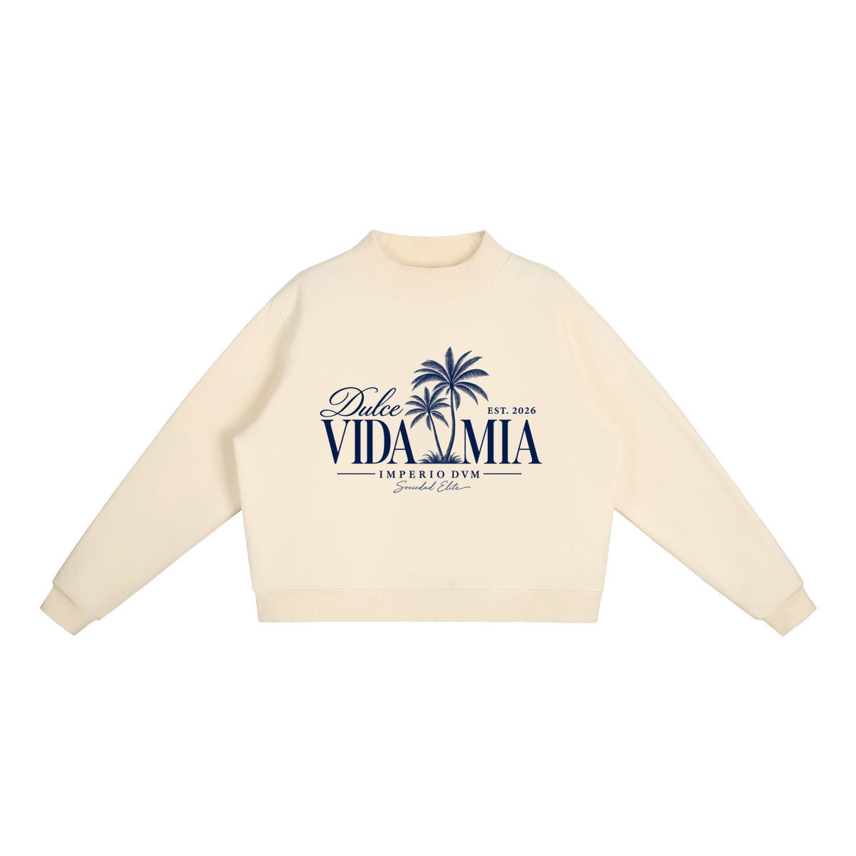 Dulce Vida Mia Palm Mock-Neck Sweatshirt