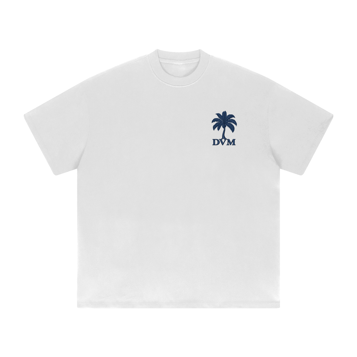 Navy Palm Heavyweight Cotton T-Shirt