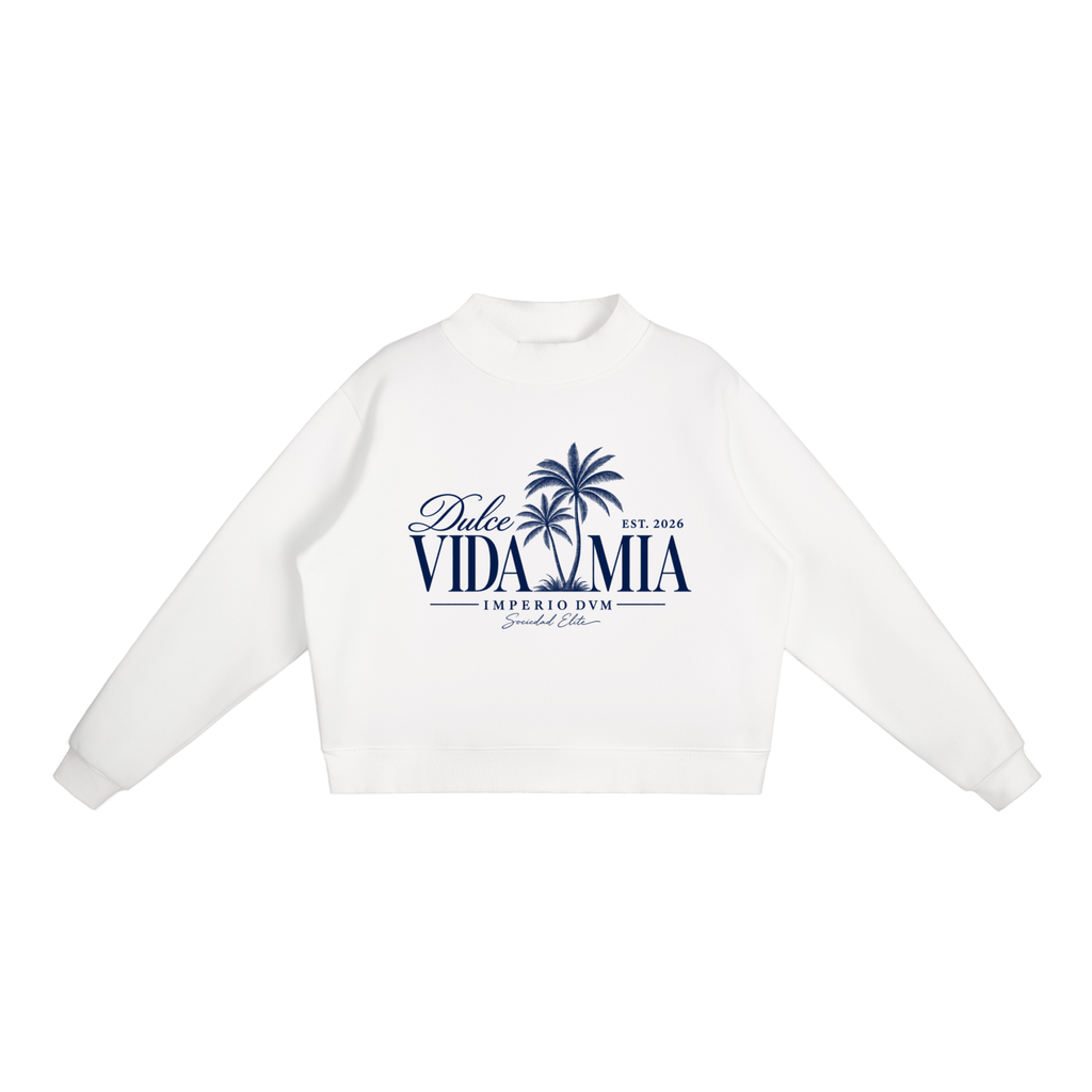 Dulce Vida Mia Palm Mock-Neck Sweatshirt
