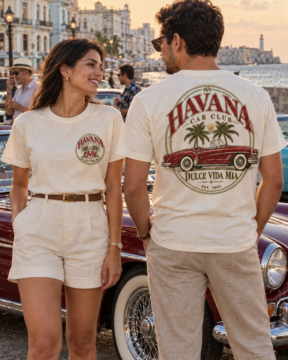 Havana Car Club tee alongside the matching back print