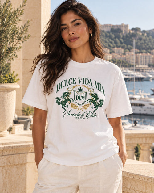 Equestrian Crest Essential Tee — full garment and printed design