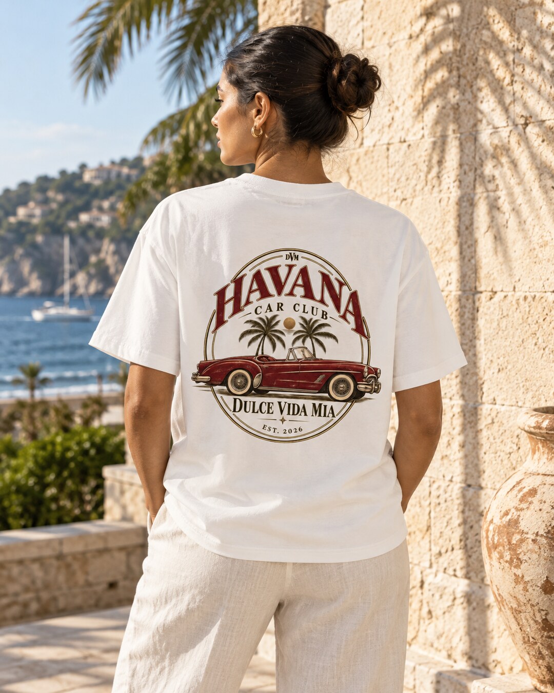 Havana Grand Touring Back Print Tee in refined coastal styling