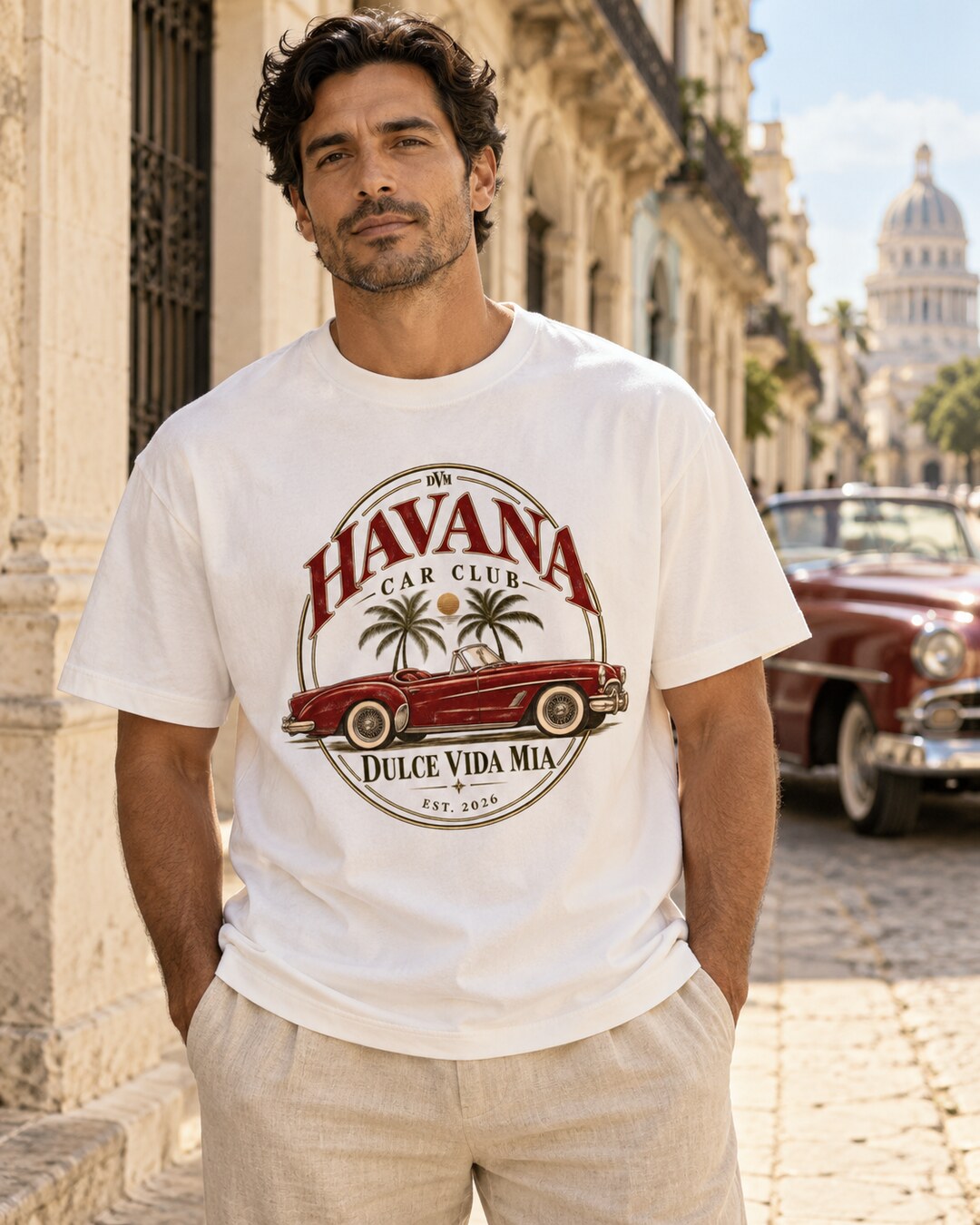 Havana Grand Touring Tee — full garment and printed design