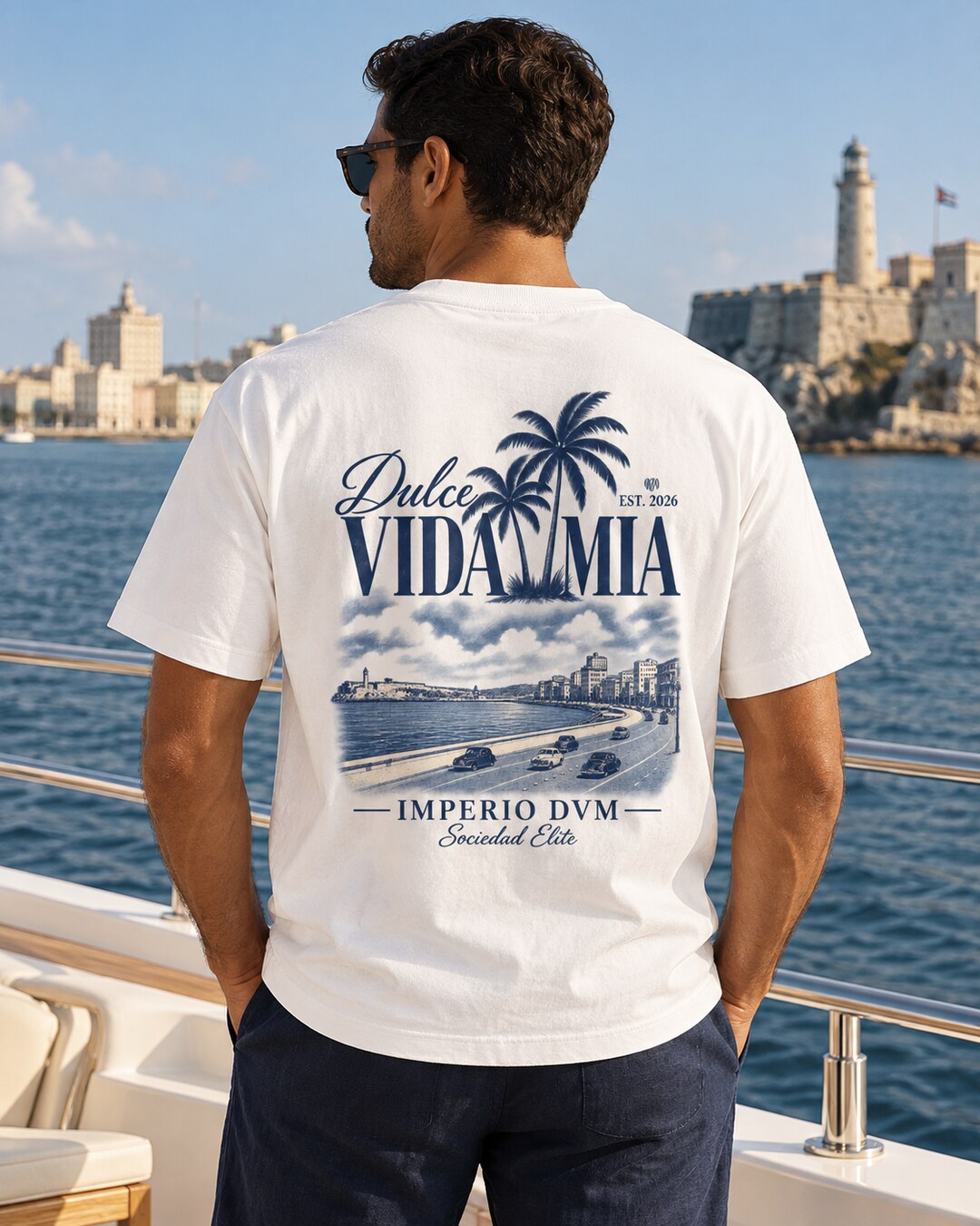 Malecón 1954 Oversized Tee — full garment and printed design